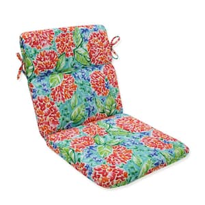 Bright Floral 21 in. W x 3 in. H Deep Seat, 1-Piece Chair Cushion with Round Corners in Pink/Blue Garden Blooms