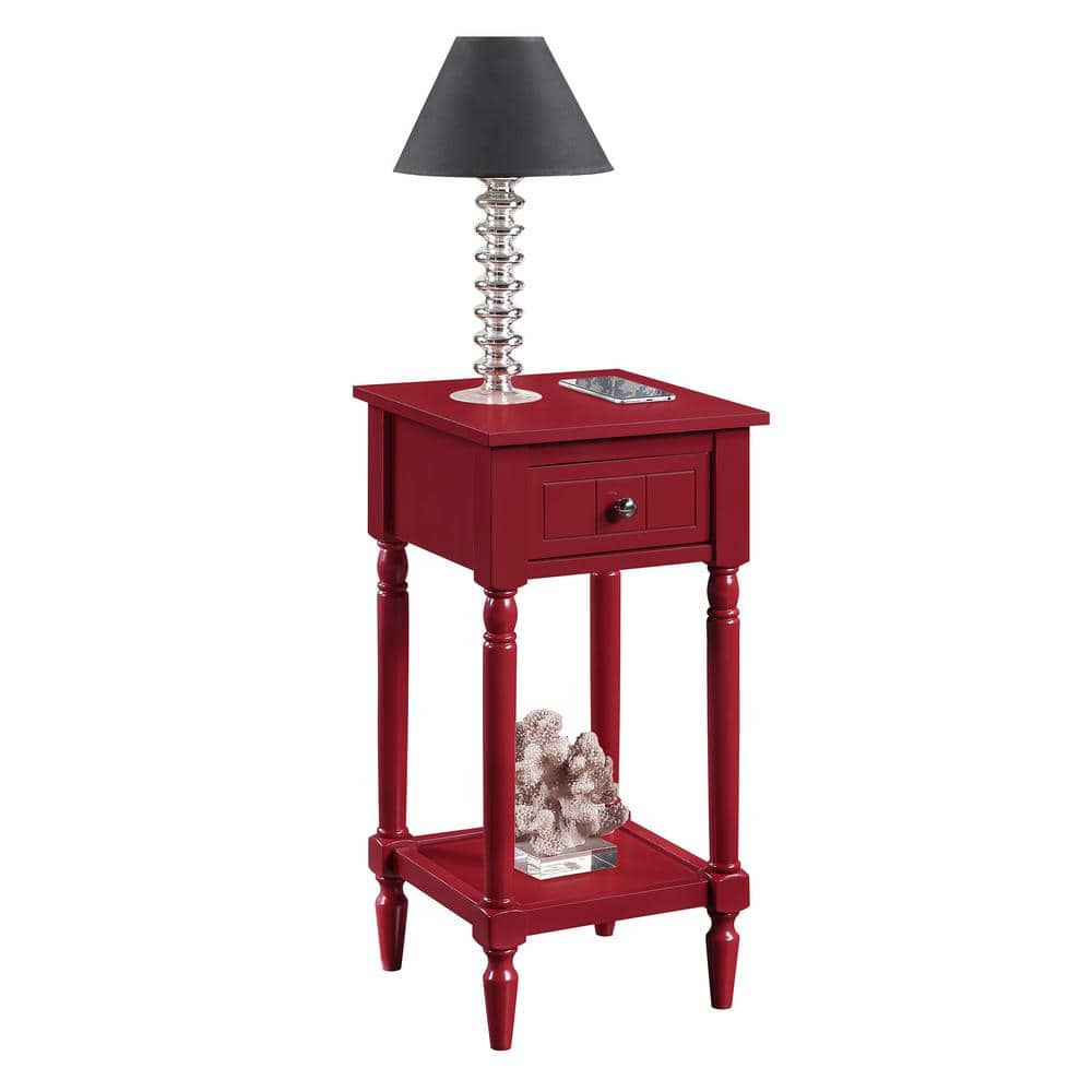 Cranberry Red French Country Khloe Accent Table with Storage