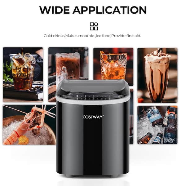 Automatic Electric Ice Cube Maker Machine Counter Top Cocktails Drink 2.2L Black 