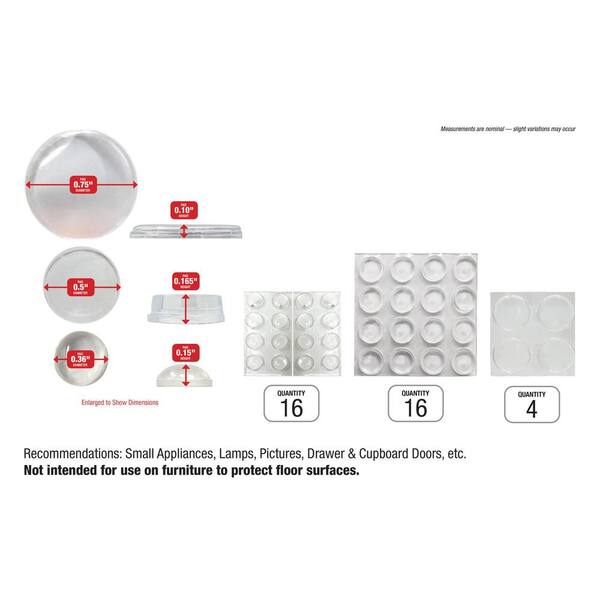 Plastic Protectors Dots Pads Self Adhesive Cabinet Cupboard Door Floor Clear UK 