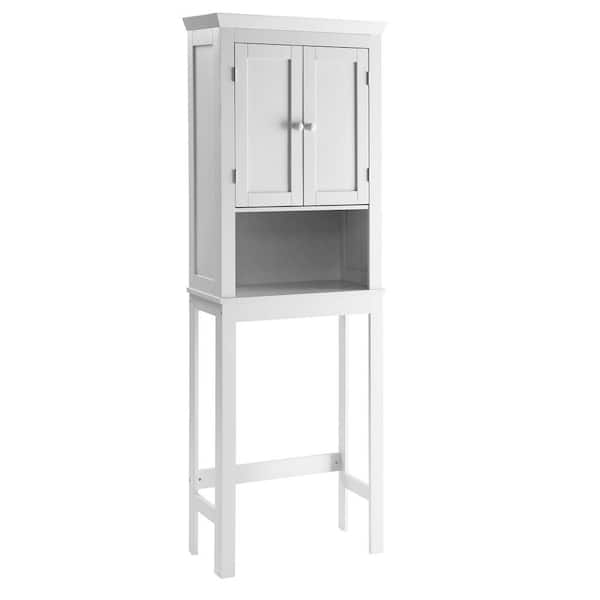 4D Concepts Rancho 23.6 in. W x 66.75 in. H x 11.4 in. D White Over-the-Toilet Storage