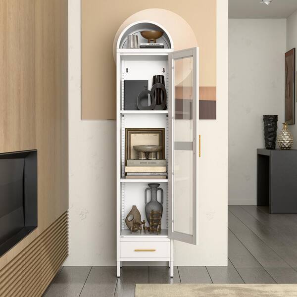 Hephastu 16.34 in. W x 72.64 in. H x 15.35 in. D 2-Shelf Hephastu 16.34 in. W x 72.64 in. H x 15.35 in. D 2-Shelf