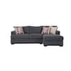 Performance Charcoal 97 in. Flared Arm 2-piece Polyester L Shape Sectional  Sofa in. Dark Grey with Three Throw Pillows