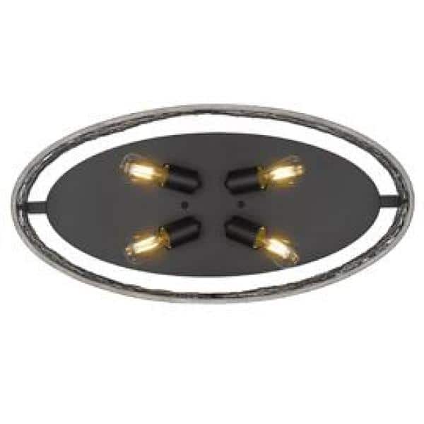 Golden Lighting - Bailey 24 in. 4-Light Matte Black Flush Mount