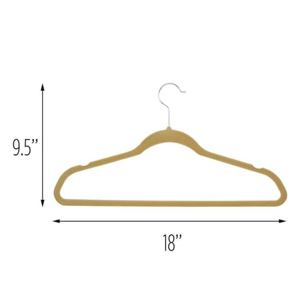 Honey-Can-Do Beige Plastic Flocked Suit Hangers 50-Pack HNG-09476