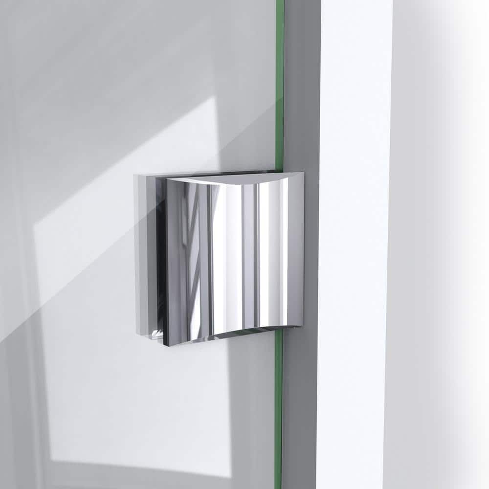 Neo-Angle Frameless Clear Glass Shower Enclosure with Bronze Hardware