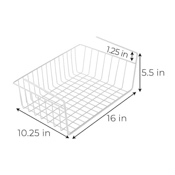 Smart Design Undershelf Storage Basket - Small - Snug Fit Arms - Steel  Metal Wire - Rust Resistant - Under Shelves, Cabinet, Pantry, and Shelf