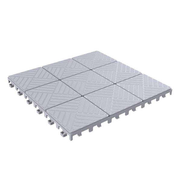 VEVOR 12 in. x 12 in. x 0.5 in. Outdoor Interlocking Tiles Composite Rubber Deck Tiles for Pool Deck Patio in Black (55-Packs)