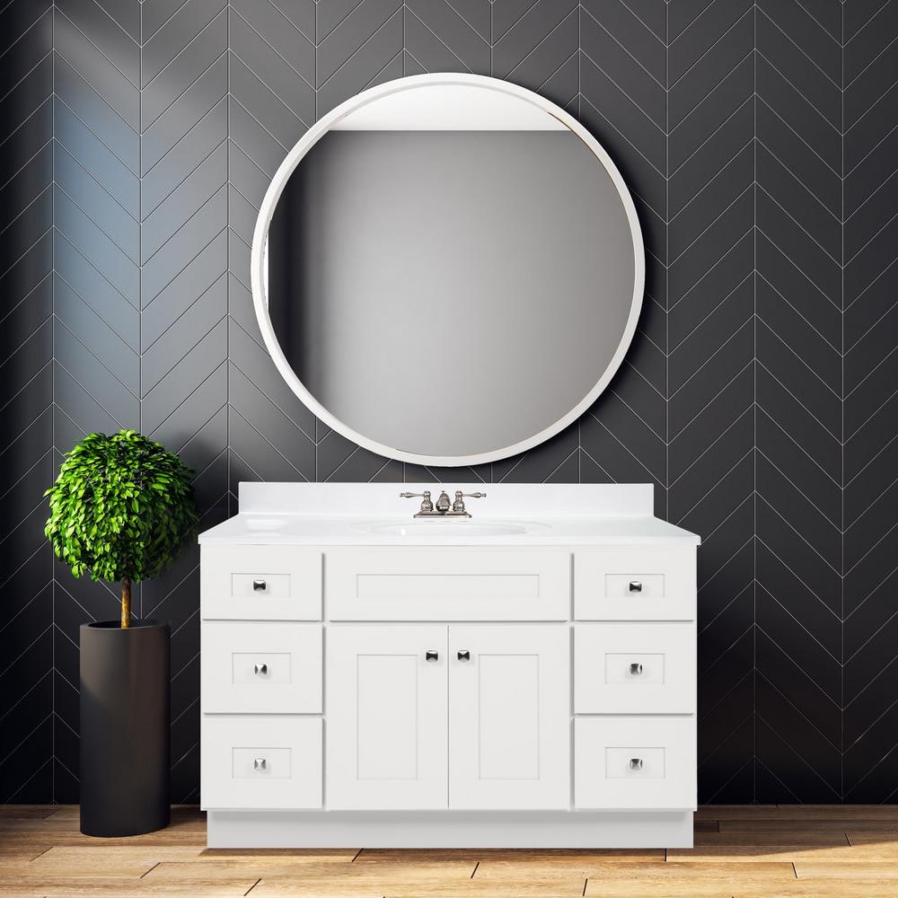 Brookings 48 Inch White Shaker Bathroom Vanity