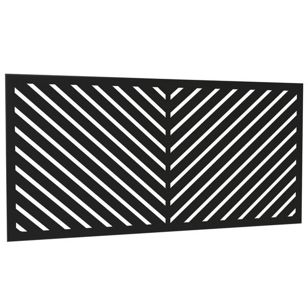 Dovelina 47 in. Stainless Steel Privacy Screen Decorative Garden Fence in Black