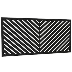 47 in. Stainless Steel Privacy Screen Decorative Garden Fence in Black