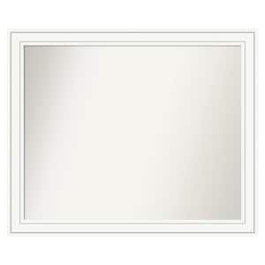 Craftsman White 41 in. x 34 in. Custom Non-Beveled Satin Wood Framed Bathroom Vanity Wall Mirror