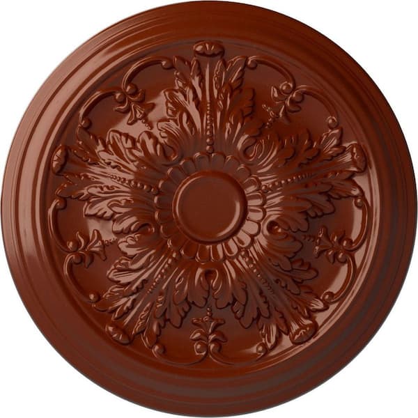 Ekena Millwork 20 in. x 1-1/2 in. Damon Urethane Ceiling Medallion (Fits Canopies upto 3-3/8 in.), Firebrick