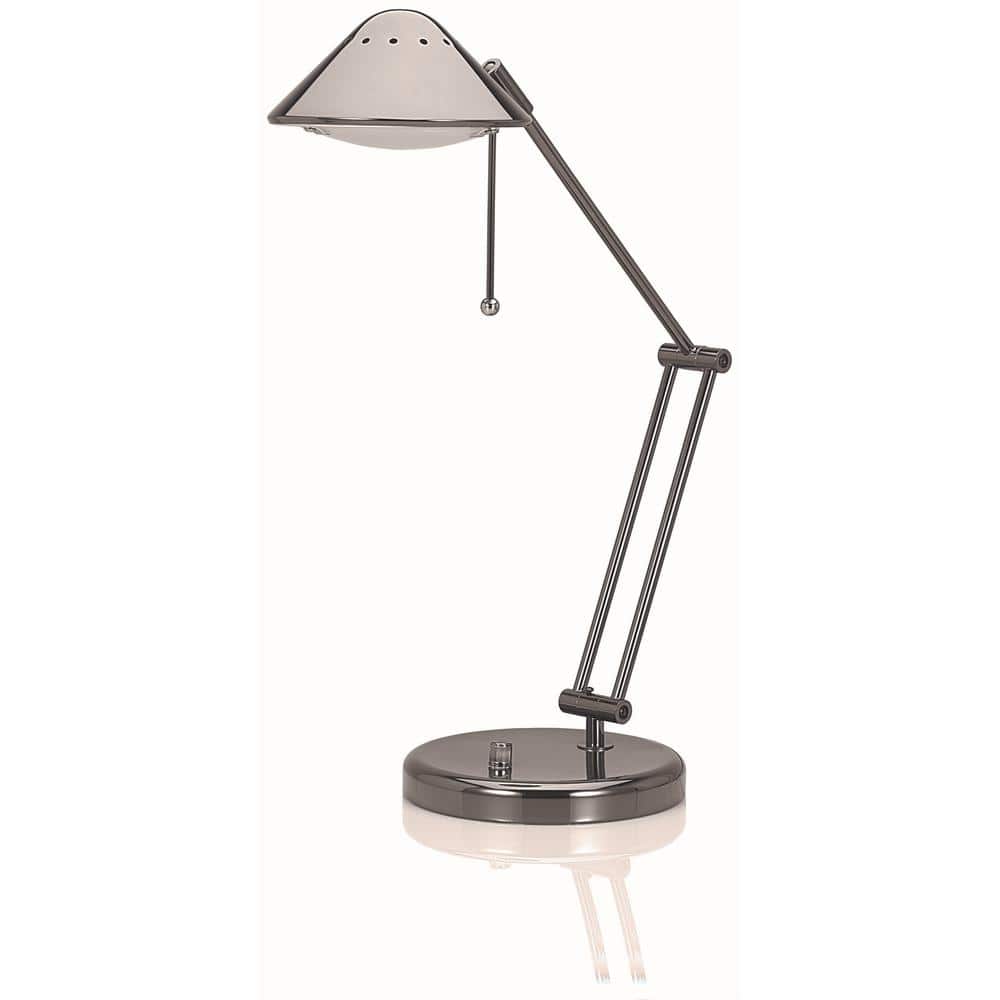 22 in. Black Chrome LED Task Lamp with 3-Point Adjustable Arm