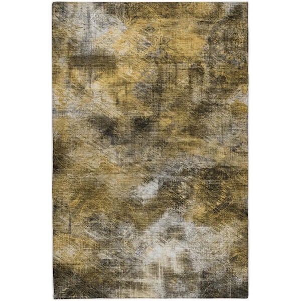 Dream Shag Premium Machine Washable Abstract ADS596 Mocha 10 ft. x 14 ft. Area Rug