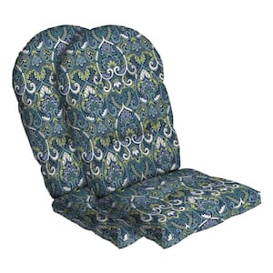 20 in. x 48 in. Outdoor Adirondack Chair Cushion in Sapphire Aurora Blue Damask (2-Pack)