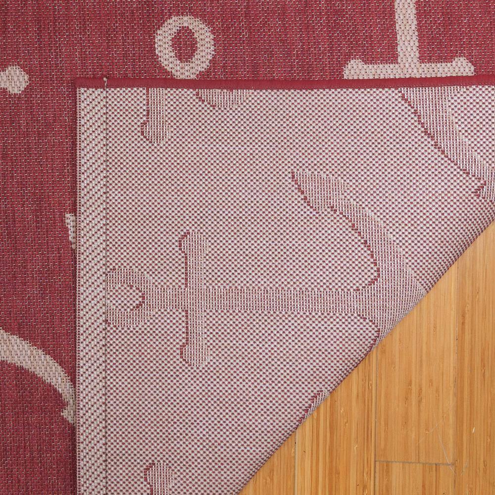 Red Nautical Anchor Indoor/Outdoor Flatweave Rug 6'6" x 9'6"