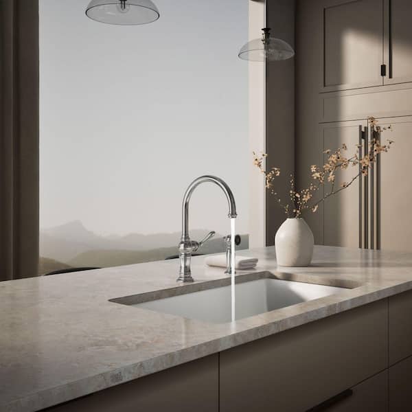 KOHLER Artifacts Single-Handle Kitchen Faucet with Swing Spout and