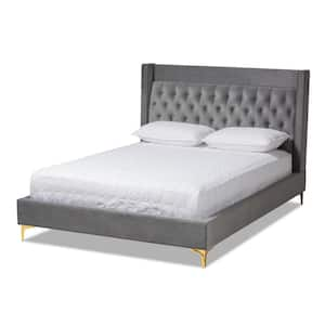 Baxton Studio Felisa Gray King Platform Bed 156 9509 HD The Home