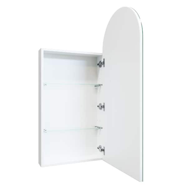 Glass Warehouse Shira 18 In W X 40 H 4 75 D White Recessed Medicine Cabinet With Mirror Mc1 Ar 18x40 The