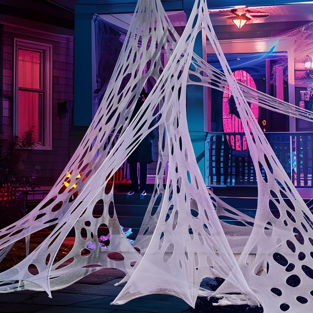 Joyfy 1000sqft Halloween Spider Web Outdoor Decoration