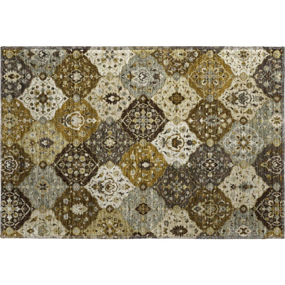 Mayfield Premium Machine Washable Abstract AMF2292 Brown 2 ft. x 3 ft. Accent Rug price history on PriceWatchPro