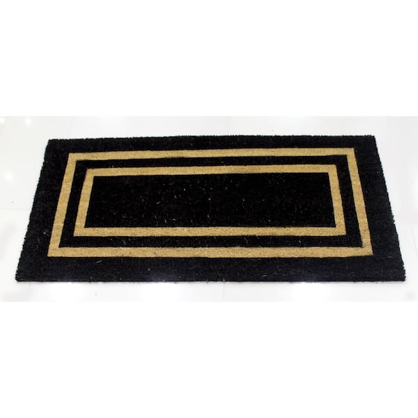 Unbranded Welcome Black 22 in. W x 47 in. L  Coir Non-Slip Indoor Outdoor Door Mat