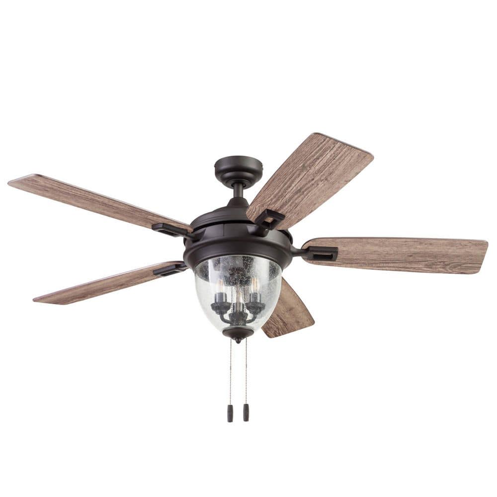 Glencrest 52 in. Bronze with Aged Teak and Dark Walnut Blades Dual Mount Outdoor Ceiling Fan with LED Light Bulbs price history on PriceWatchPro
