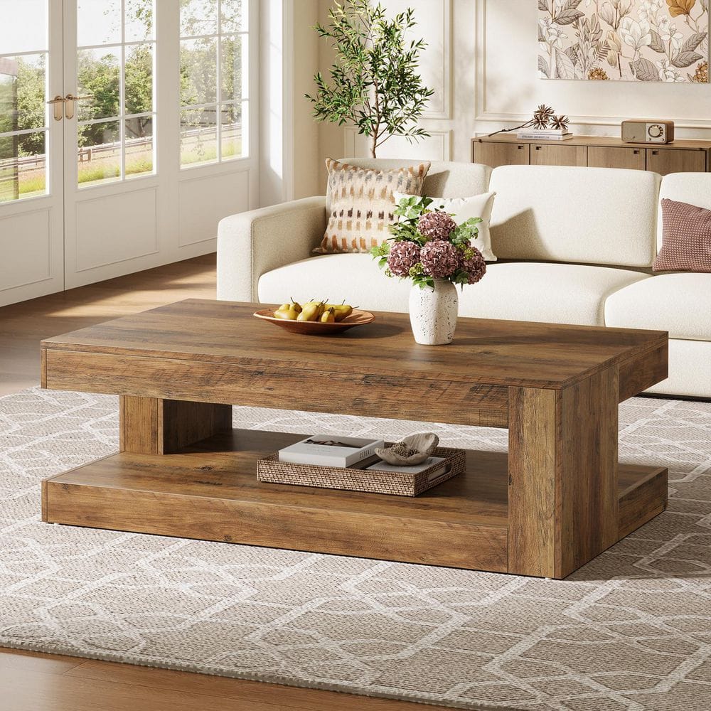 TRIBESIGNS WAY TO ORIGIN Inaayah 47.24 in. Brown Rectangle Wood