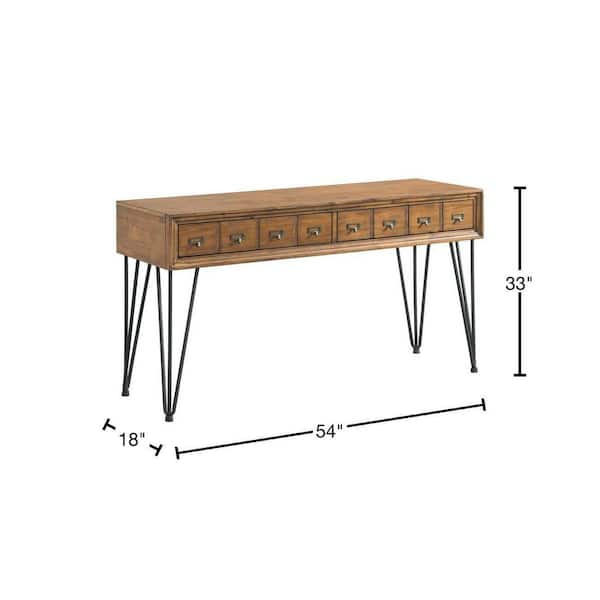 light walnut console table