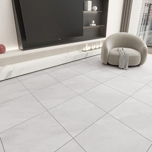 Hurricane Italian Porcelain 24 in. x 24 in. x 9mm Floor and Wall Tile Case - Silver (3-Piece, 12 Sq. Ft.)