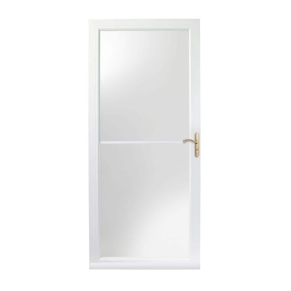 3000 Series 36 in. x 80 in. White Right-Hand Retractable Aluminum Storm Doo