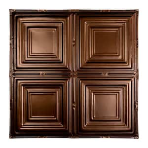 Syracuse 2 ft. x 2 ft. Nail-up Tin Ceiling Tile in Bronze Burst (Case of 5)