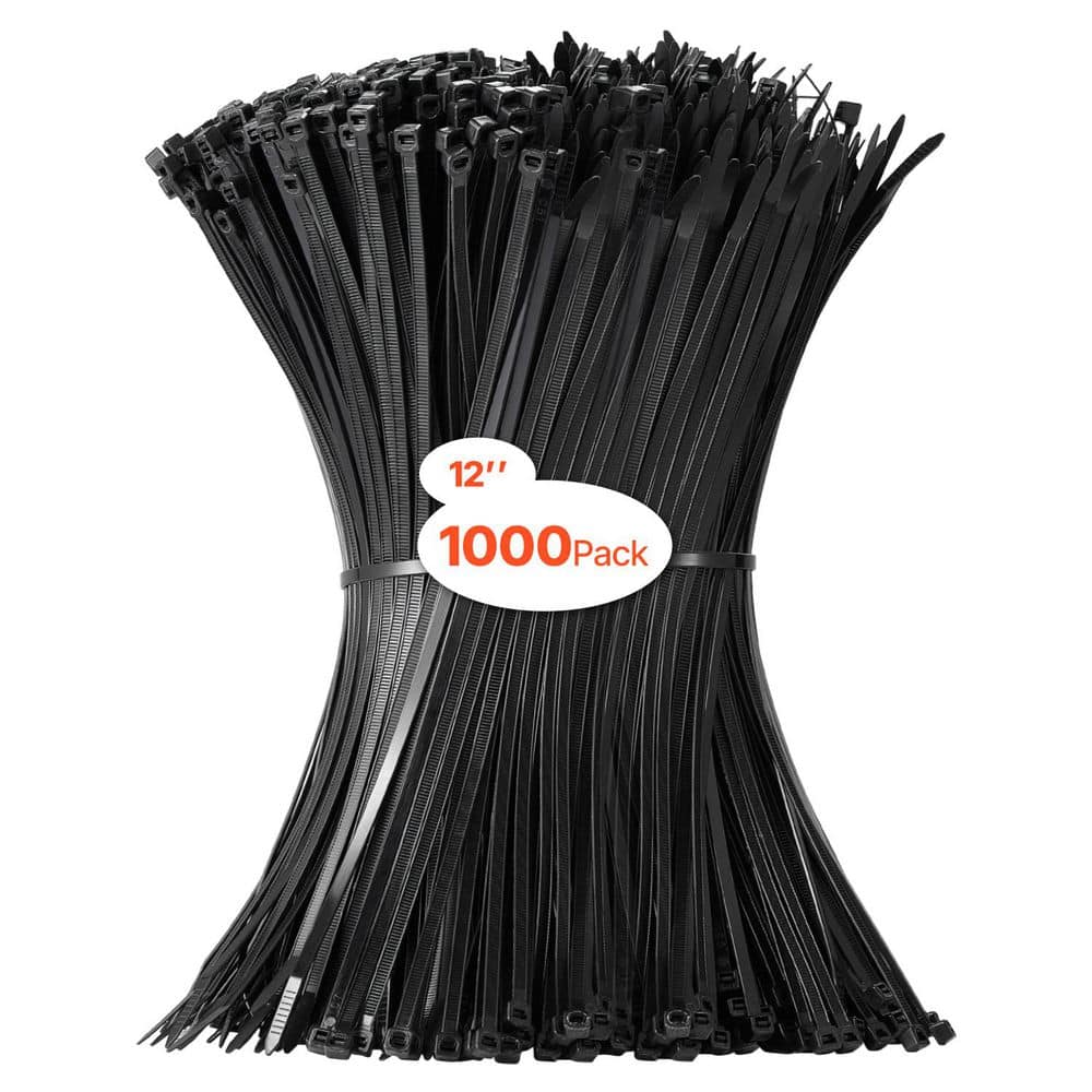 1000 Pack Cable Zip Ties, 12-in. Heavy Duty Cable Wire Ties with 50LBS. Tensile Strength, Self-Locking Nylon Tie Wraps price history on PriceWatchPro