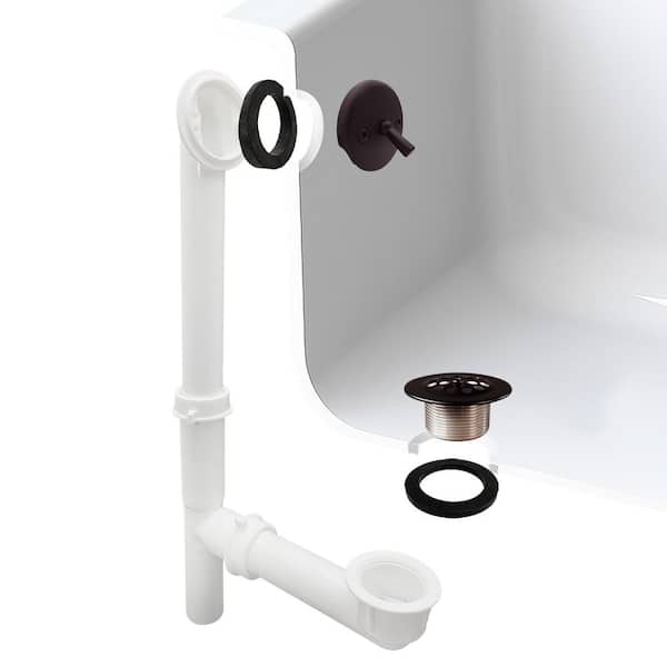 Trip Lever White Poly Adjustable Bath Waste, Oil Rubbed Bronze