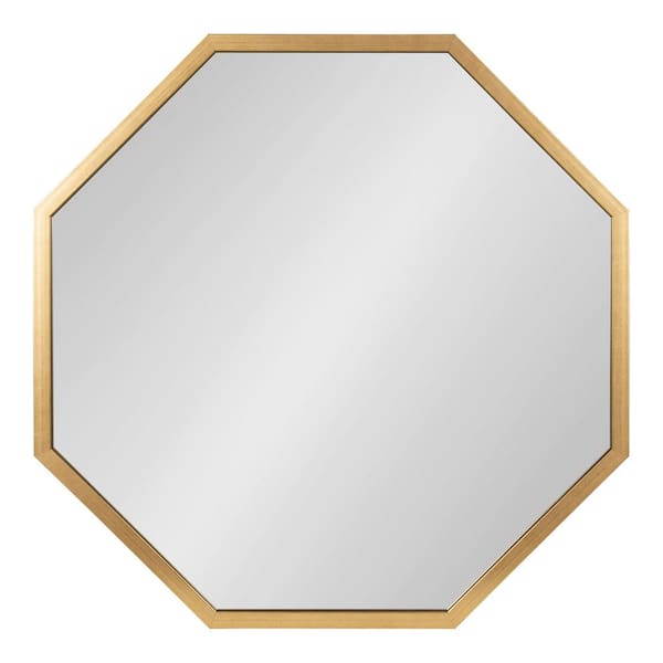 Kate and Laurel Rhodes 48 in. x 16 in. Classic Octagon Framed Gold Wall  Accent Mirror 218368 - The Home Depot