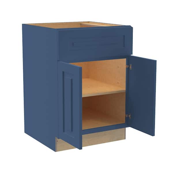 Home Decorators Collection Grayson 24 in. W x 24 in. D x 34.5 in. H Assembled Plywood Base Kitchen Cabinet in Mythic Blue with Soft Close