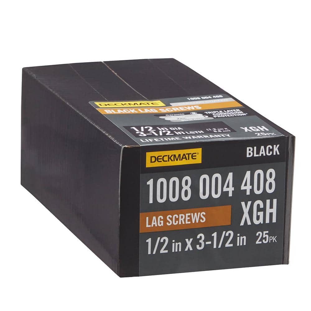 1/2 in. x 3-1/2 in. Black Exterior Hex Head Lag Screw (25-Pack) price history on PriceWatchPro