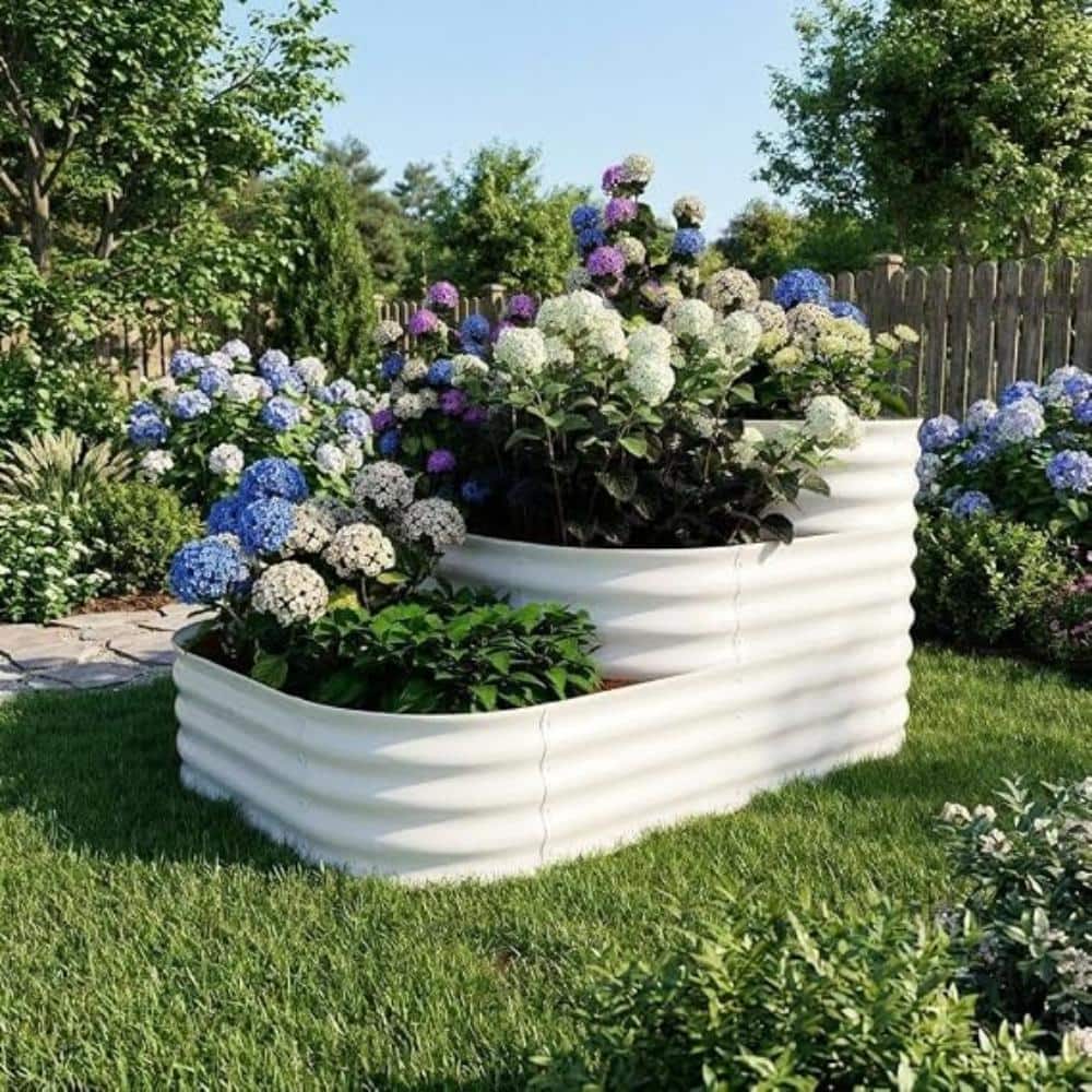 3-Tier Galvanised Steel Raised Garden Bed, 154x107x30cm Modular Planter Box, Easy Assembly with Secure Edges, Beige price history on PriceWatchPro