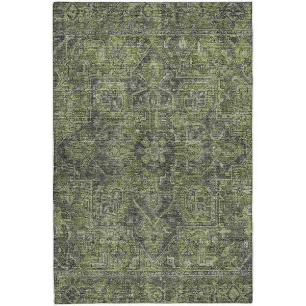 Dream Shag Premium Machine Washable Abstract ADS571 Green 10 ft. x 14 ft. Area Rug