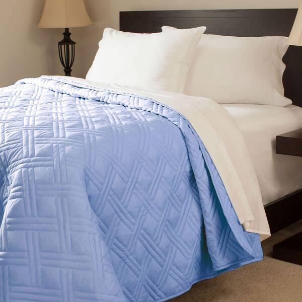 Lavish Home Solid Blue Twin Bed Quilt