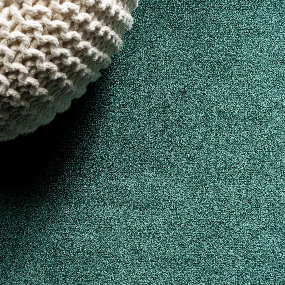 Emerald Green Synthetic Reversible Low-Pile Area Rug