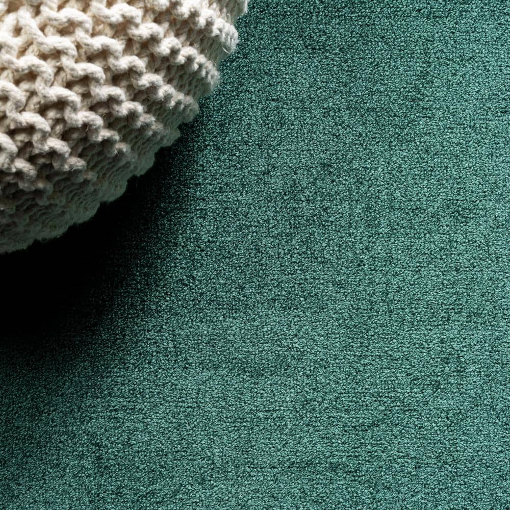 Emerald Green Synthetic Reversible Low-Pile Area Rug