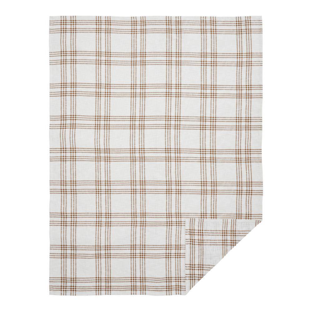 White and Tan Plaid Cotton Twin Duvet