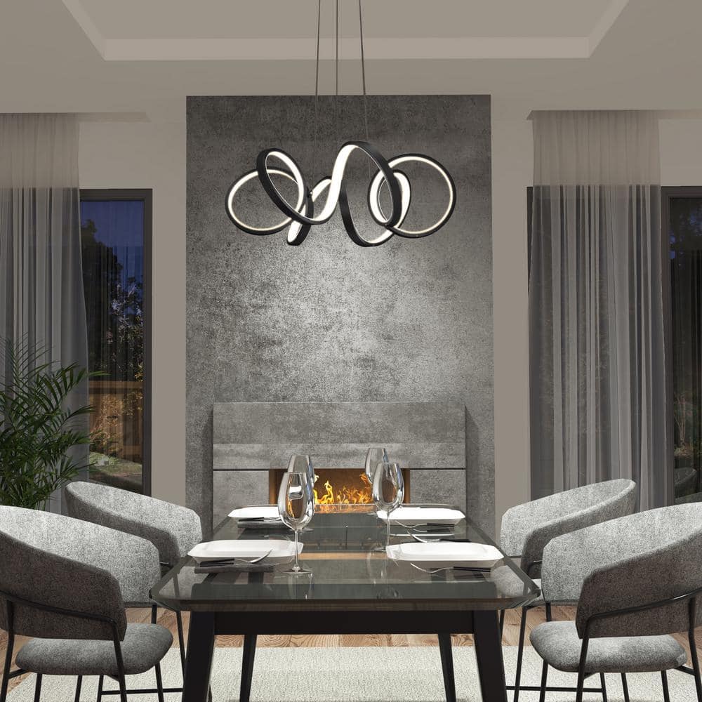 Artika Ribbon 1-Light Black Modern Integrated LED Exterior Ceiling