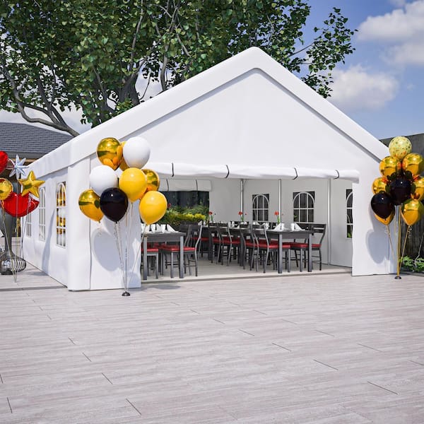 Unbranded 20 ft. x 20 ft Outdoor Large Wedding Event Party Tent with 2 Storage Pockets and Removable Side Walls for Party, Camping