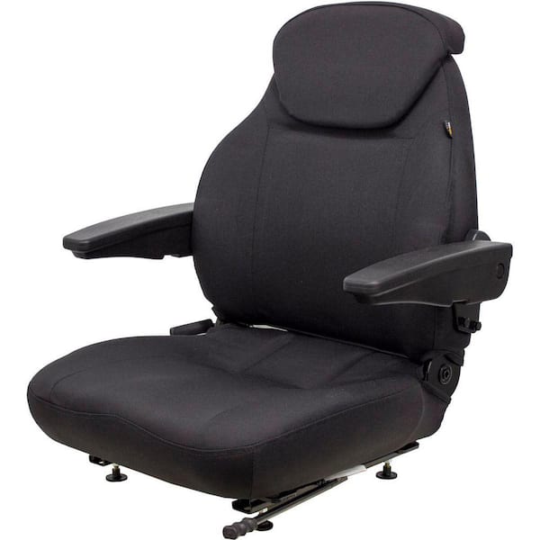 Black KM 440 Seat Assembly for Construction, Material Handling, Turf, Skid Steers, and Ground Service Equipment