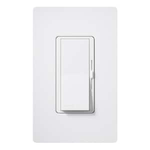 Diva Reverse-Phase Rocker Dimmer Switch, 250-Watt LED/Single Pole or 3-Way, Neutral Required, Snow White