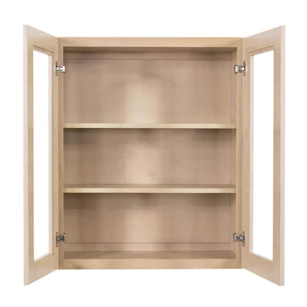 LIFEART CABINETRY Lancaster Shaker Assembled 30x36x12 in. Wall Mullion Door Cabinet with 2 Doors 2 Shelves in Stone Wash