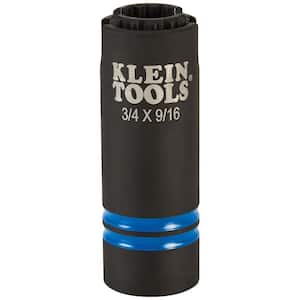 3-in-1 Slotted Impact Socket, 12-Point, 3/4 and 9/16-Inch